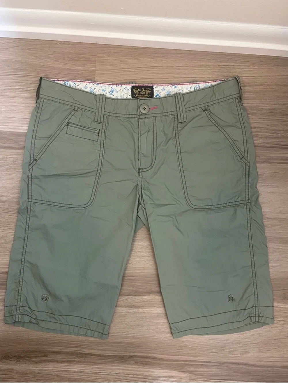 Polo Jeans Ralph Lauren Cargo Capri Pants Olive Green Y2K inspired Size 10‎